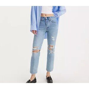 Levi's Light Blue Wedgie Straight Cropped Jeans